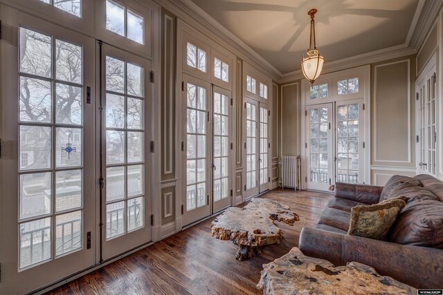 1108 S Wolcott St, Casper, WY 82601 - sunroom with french doors and radiator