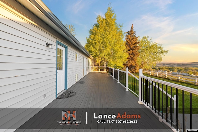 396 Williams Way, Glenrock, WY 82637 - view of deck at dusk