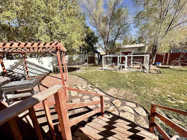 1595 S Riverbend Dr, Green River, WY 82935 - view of yard with a trampoline