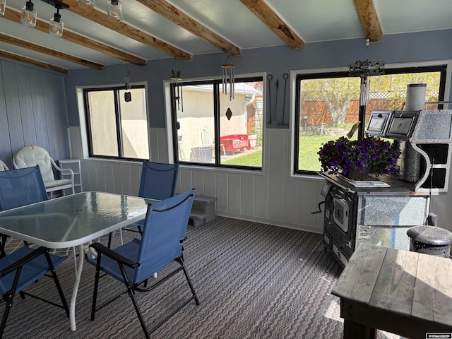 715 Emerald St, Kemmerer, WY 83101 - sunroom / solarium featuring beamed ceiling