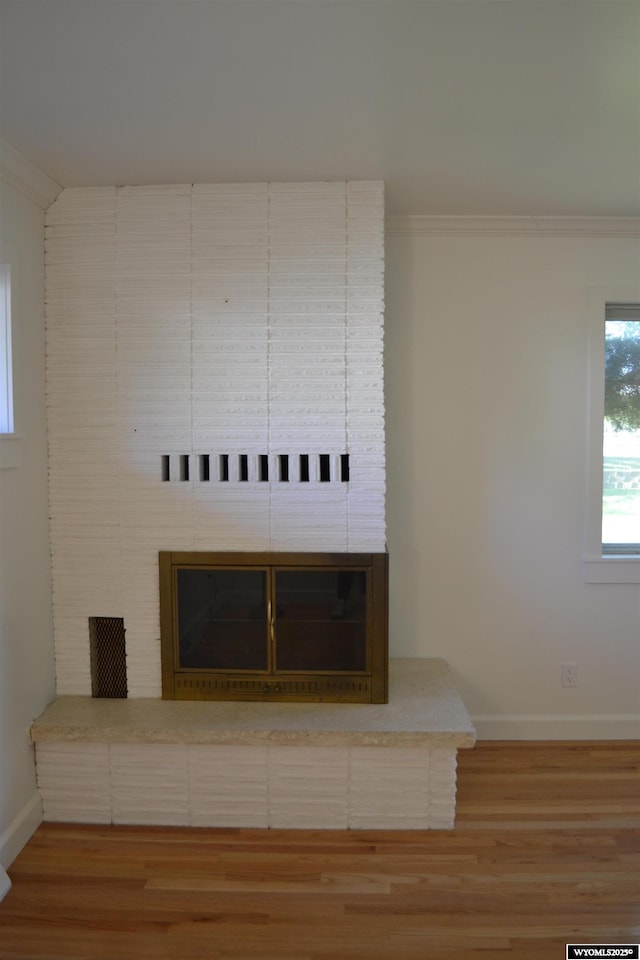 104 First St, Mountain View, WY 82939 - detailed view of crown molding, baseboards, and wood finished floors