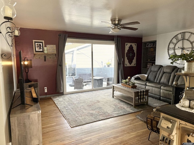 921 3RD W Ave, Kemmerer, WY 83101 - living area with a ceiling fan and light wood-type flooring