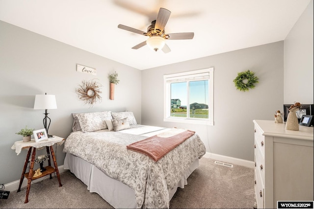 1291 Eagle View Dr, Buffalo, WY 82834 - bedroom with light colored carpet, baseboards, and ceiling fan