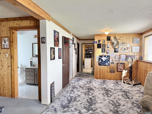 1130 Canyon Rd, Kemmerer, WY 83101 - living room with wooden walls and carpet flooring