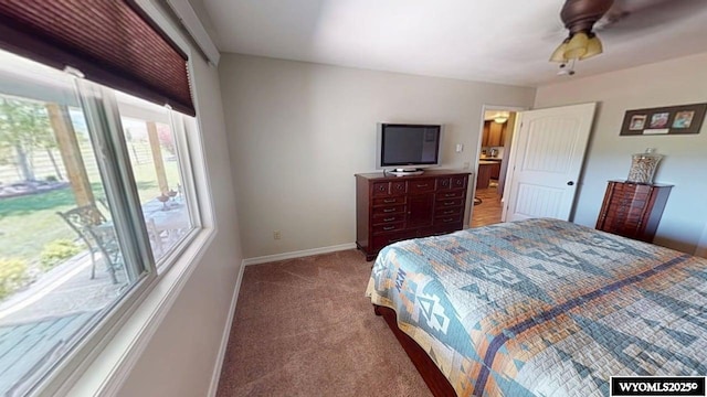 200 Irwin Ln, Lander, WY 82520 - carpeted bedroom with baseboards and ceiling fan