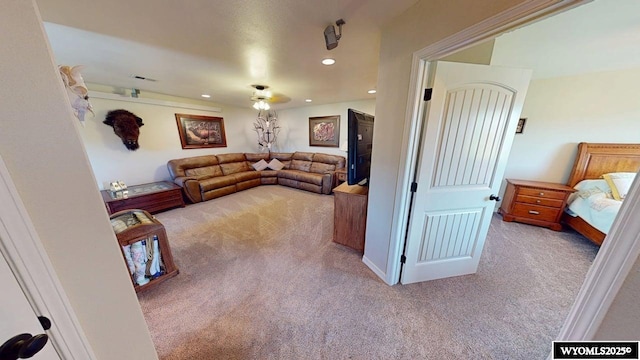 200 Irwin Ln, Lander, WY 82520 - living room featuring carpet flooring and recessed lighting