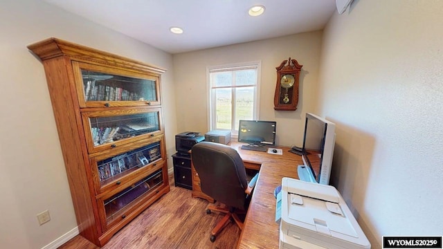 200 Irwin Ln, Lander, WY 82520 - office area with wood finished floors, recessed lighting, and baseboards