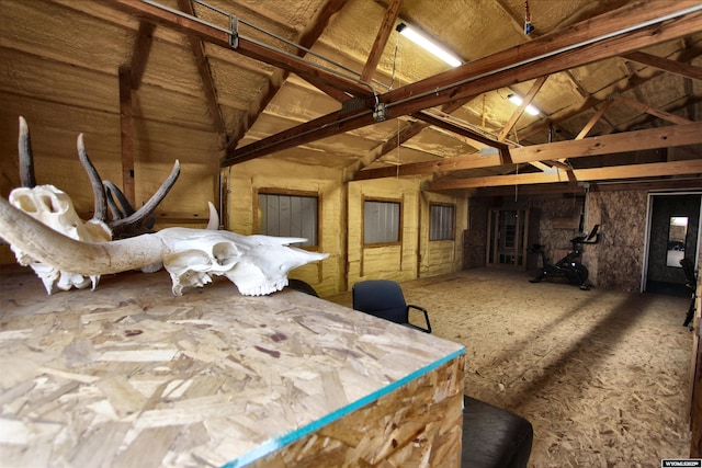 6653 Natrona Rd, Natrona, WY 82646 - miscellaneous room with lofted ceiling