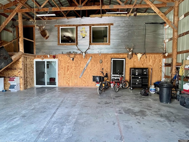 2609 Beaver Creek Rd, Shell, WY 82441 - garage featuring wooden walls
