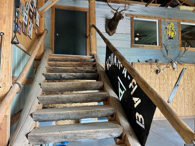 2609 Beaver Creek Rd, Shell, WY 82441 - staircase with ceiling fan