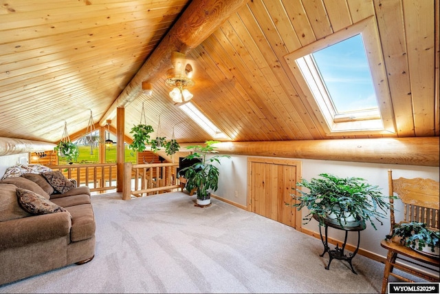 49 Cheyenne Rd, Banner, WY 82832 - sitting room with a skylight, carpet, and baseboards