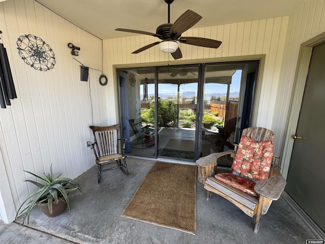 302 Clearview St, Saratoga, WY 82331 - view of patio / terrace with a ceiling fan