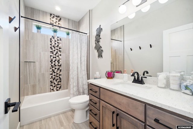 2352 Old Faithful Way, Cheyenne, WY 82009 - full bath with vanity, shower / tub combo, toilet, and wood finished floors