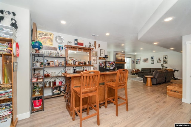 2352 Old Faithful Way, Cheyenne, WY 82009 - indoor dry bar with light wood-type flooring, recessed lighting, and baseboards