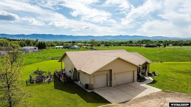 22 Pleasant Valley Ln, Sheridan, WY 82801 - overview of rural landscape featuring a mountain backdrop and agricultural land