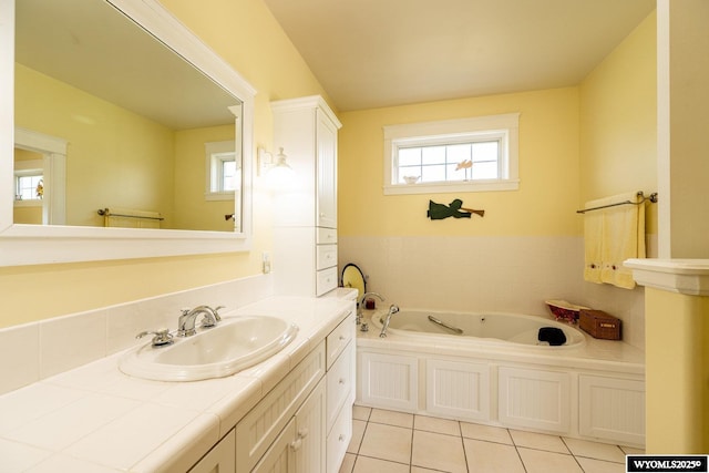 22 Pleasant Valley Ln, Sheridan, WY 82801 - full bathroom with vanity, a bath, and tile patterned floors