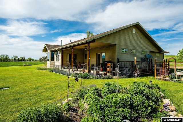 22 Pleasant Valley Ln, Sheridan, WY 82801 - rear view of property featuring a patio area and a ceiling fan