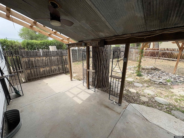 420 S 6th St, Riverton, WY 82501 - fenced backyard featuring a patio area and ceiling fan