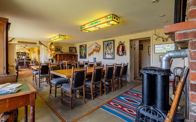 30 Nielsen Trl, Cody, WY 82414 - dining room with concrete flooring and a ceiling fan