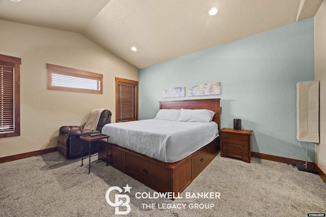 972 Cornwall St, Casper, WY 82609 - carpeted bedroom featuring vaulted ceiling and baseboards