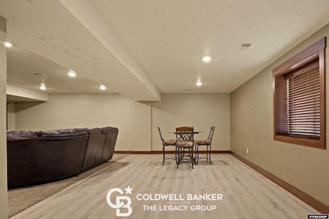 972 Cornwall St, Casper, WY 82609 - dining space featuring light wood-type flooring, baseboards, and recessed lighting