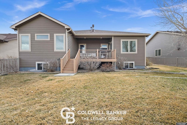 972 Cornwall St, Casper, WY 82609 - rear view of property featuring a deck and stairway