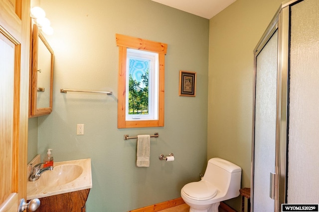 43 Fish Hatchery Rd, Story, WY 82842 - full bath with toilet, a stall shower, and vanity
