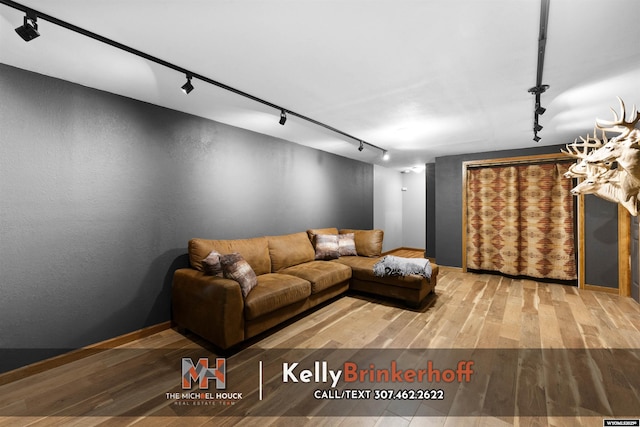 5411 S Oak St, Casper, WY 82601 - living room with rail lighting and wood finished floors
