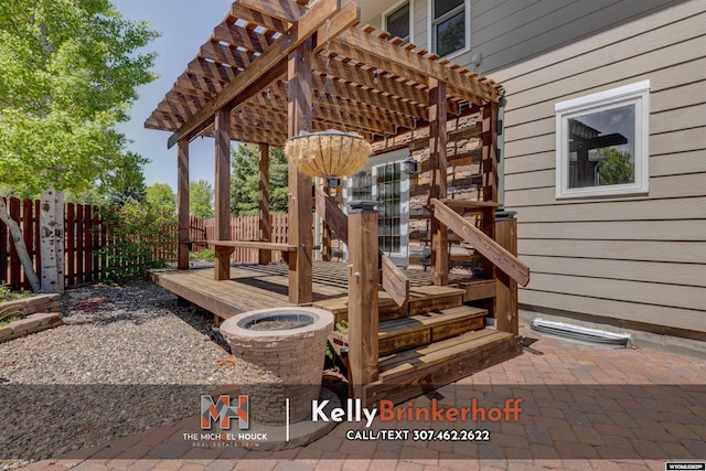 5411 S Oak St, Casper, WY 82601 - view of patio featuring a pergola and a deck
