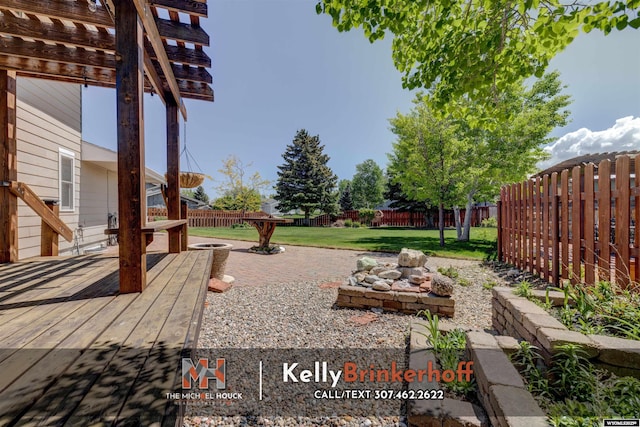 5411 S Oak St, Casper, WY 82601 - view of patio with a wooden deck and a pergola