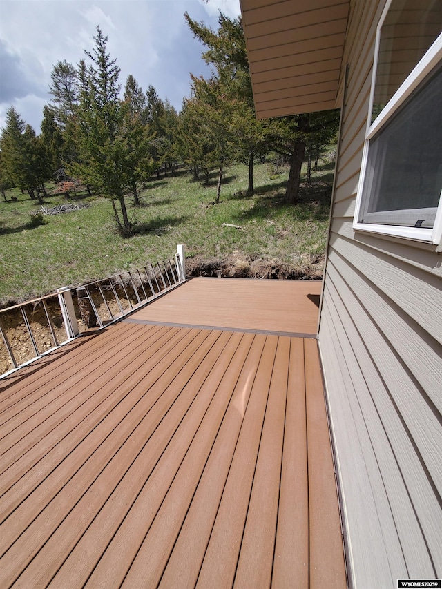 8 Lookout Ln, Dubois, WY 82513 - wooden terrace with a yard