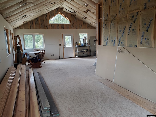 8 Lookout Ln, Dubois, WY 82513 - interior space with high vaulted ceiling