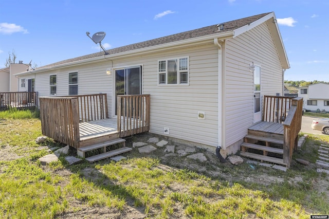 1673 Troy, Kemmerer, WY 83101 - back of property with a wooden deck