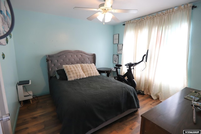 108 Tamari Dr, Buffalo, WY 82834 - bedroom with wood finished floors and a ceiling fan