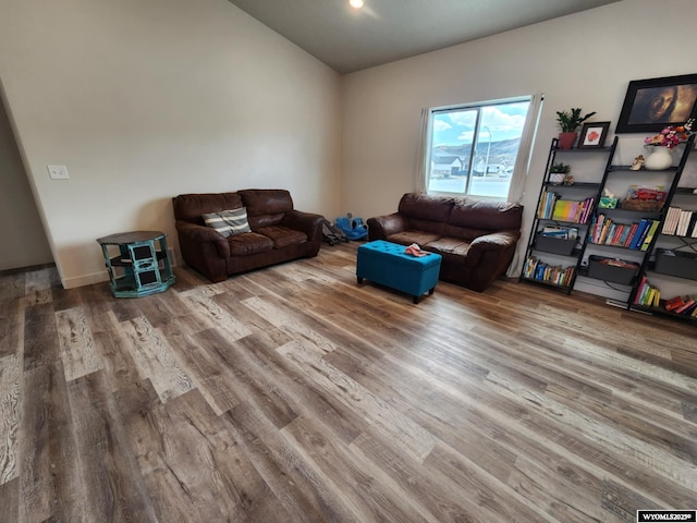 1400 Kaye Way, Rock Springs, WY 82901 - living room with wood finished floors and lofted ceiling