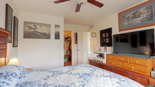1141 Meadow Ln, Douglas, WY 82633 - bedroom featuring a spacious closet, a closet, and a ceiling fan