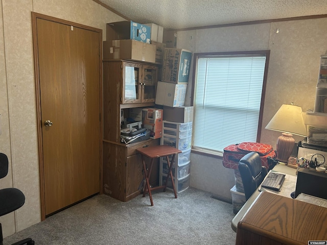 608 Navy Row, Midwest, WY 82643 - carpeted office space with plenty of natural light and a textured ceiling