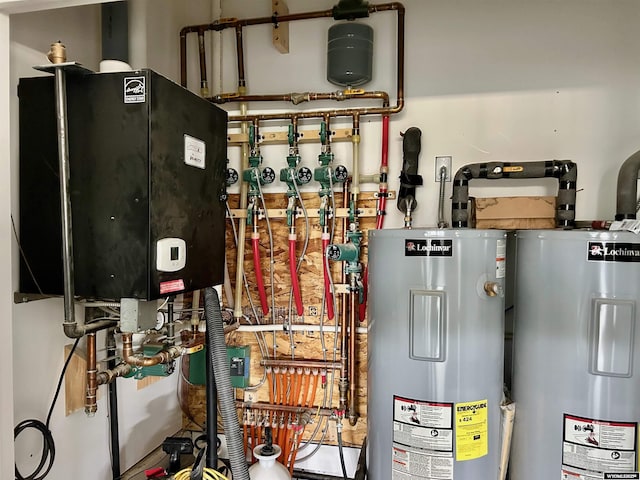 207 Eagle Dr, Greybull, WY 82426 - utility room with electric water heater and water heater
