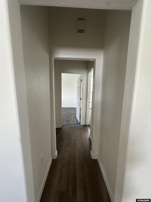 409 B St, Rock Springs, WY 82901 - hallway featuring dark wood finished floors and baseboards