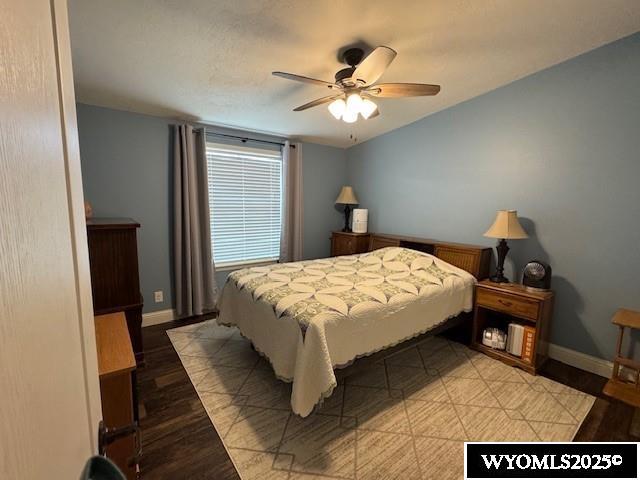 309 Susie Ave, Diamondville, WY 83116 - bedroom with a ceiling fan and light wood-style flooring