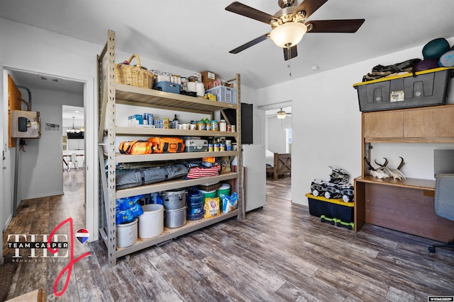 67 Monument Creek Rd, Hanna, WY 82327 - storage featuring a ceiling fan