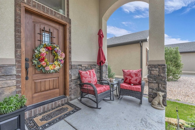 3308 Brickyard Ave, Rock Springs, WY 82901 - doorway to property featuring stucco siding and stone siding