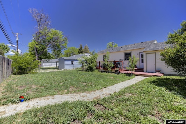 2634 Hanway Ave, Casper, WY 82604 - view of yard with a deck
