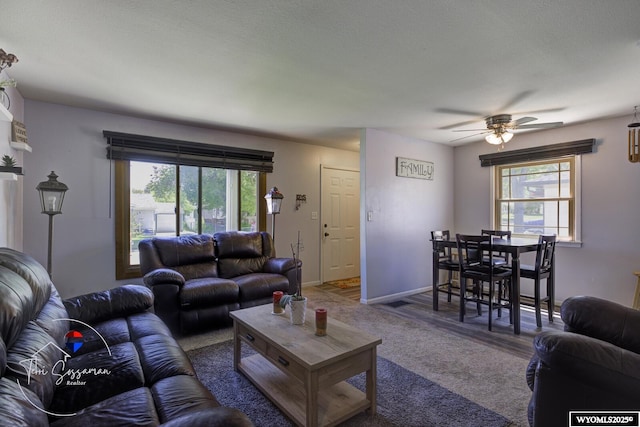 2634 Hanway Ave, Casper, WY 82604 - living area with healthy amount of natural light and ceiling fan