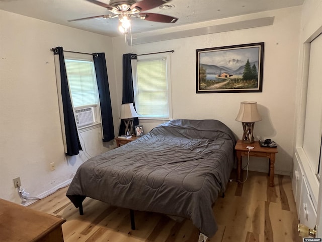 2617 E B St, Torrington, WY 82240 - bedroom with light wood-type flooring and a ceiling fan
