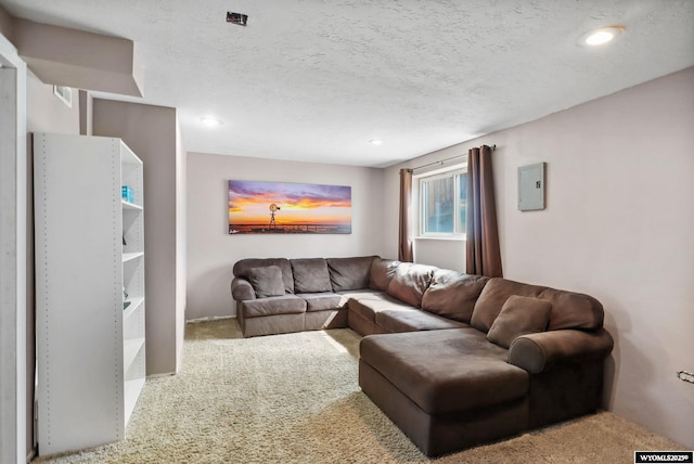 301 Cottonwood St, Evanston, WY 82930 - living area with carpet flooring, recessed lighting, and a textured ceiling