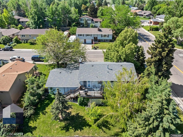 3440 E 18th St, Casper, WY 82609 - aerial perspective of suburban area featuring a tree filled landscape