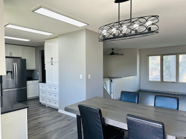 829 Belinda Dr, Riverton, WY 82520 - dining room featuring dark wood finished floors and a ceiling fan