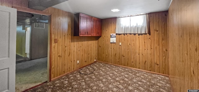 335 E 11th St, Casper, WY 82601 - laundry room with wooden walls and carpet