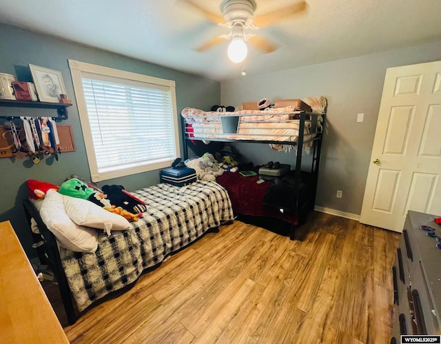 1328 Canyon Ct, Kemmerer, WY 83101 - bedroom featuring wood finished floors and ceiling fan